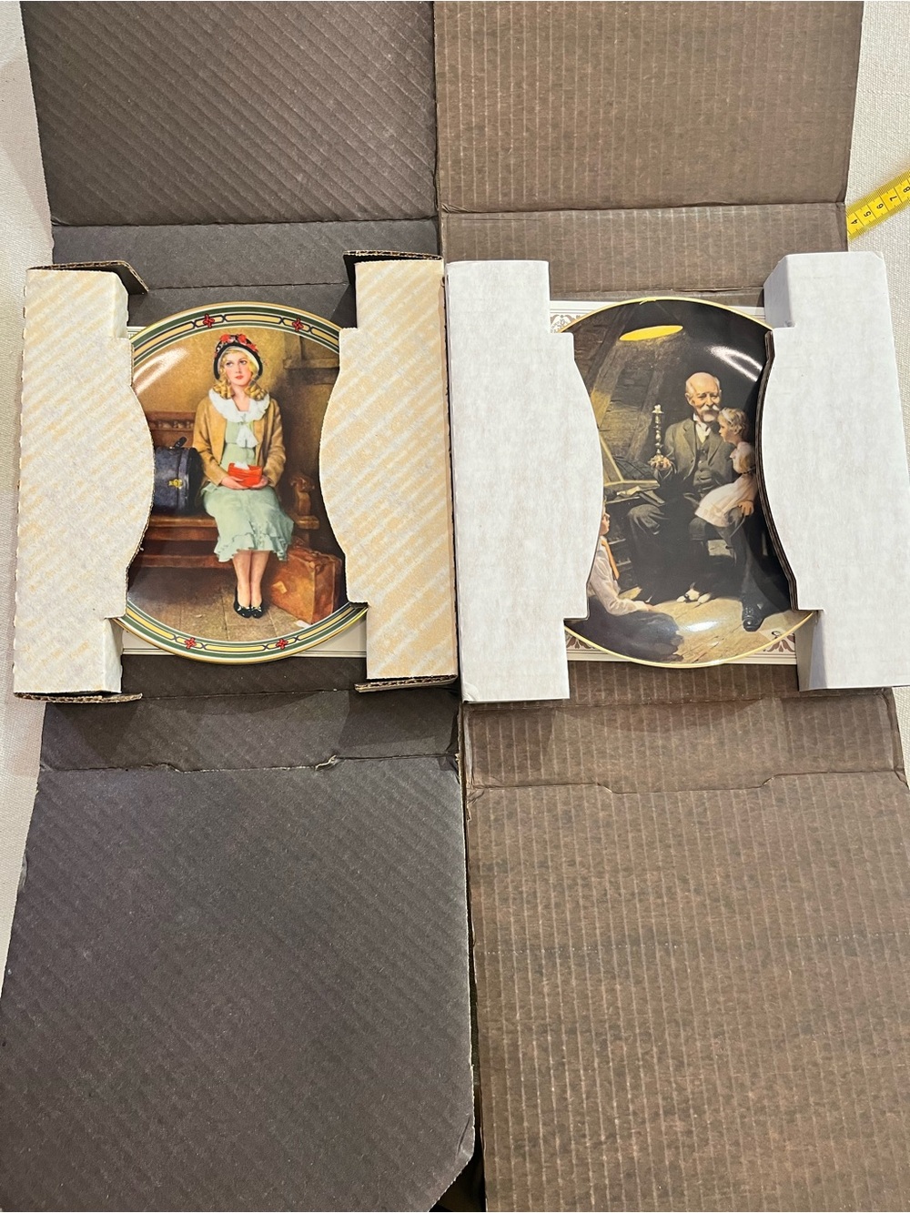 Mint Lot - Norman Rockwell's "Grandpa's Gift" & "A Girl's Young Dream" Plates